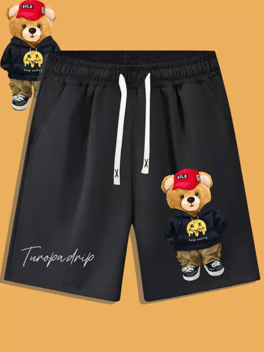 Pantalones cortos  para hombre y mujer de oso rapero