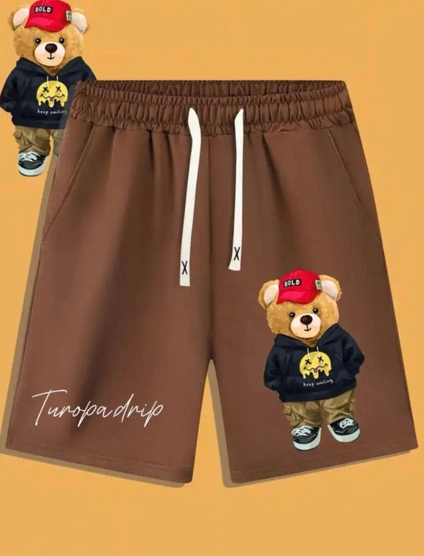 Pantalones cortos  para hombre y mujer de oso rapero