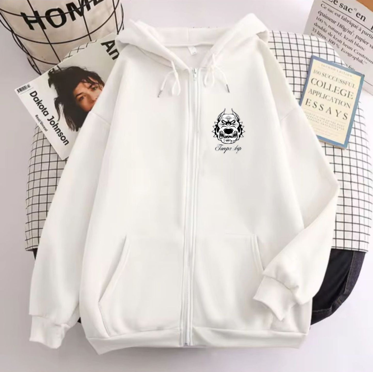 Sudadera con cremallera y capucha de  perro American Bully agresivo para hombre y mujer